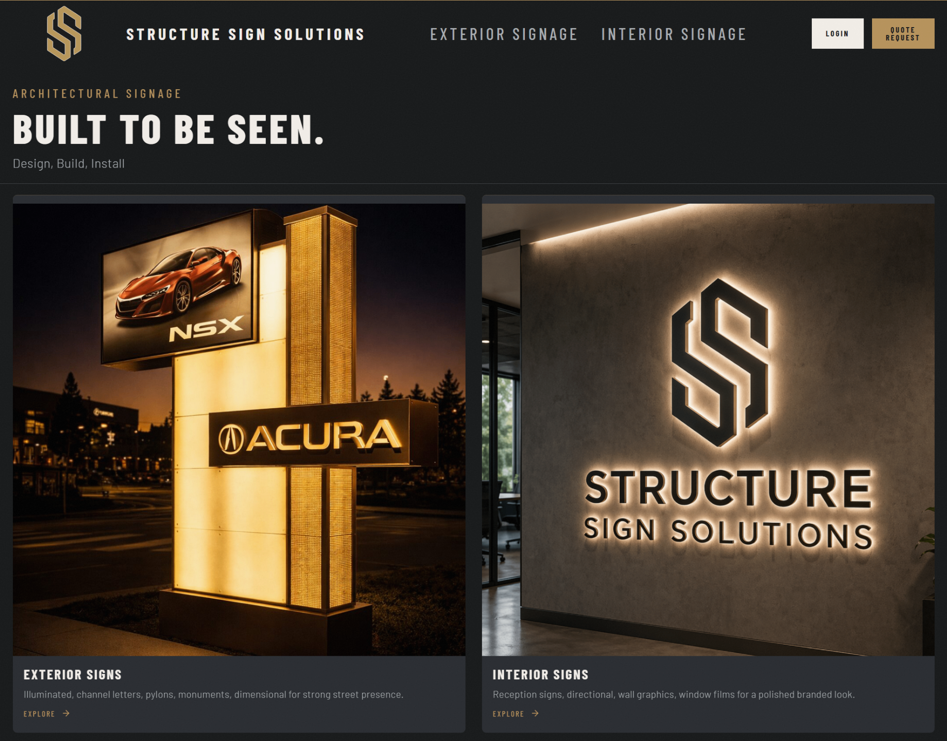 Structure Sign Solutions website preview